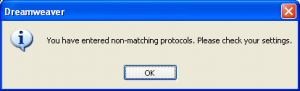 You have entered non-matching protocols.  Please check your settings.